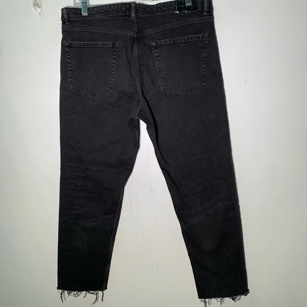 ZARA K BLACK JEANS WITH HEARTS ON THE SIZE SIZE 10 raw hem skinny - Picture 8 of 14